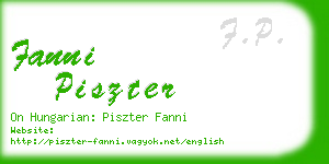 fanni piszter business card
